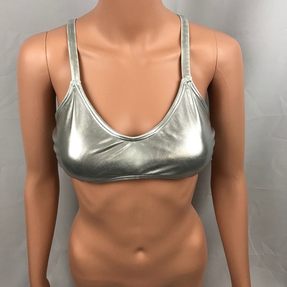 silver bathing suit top